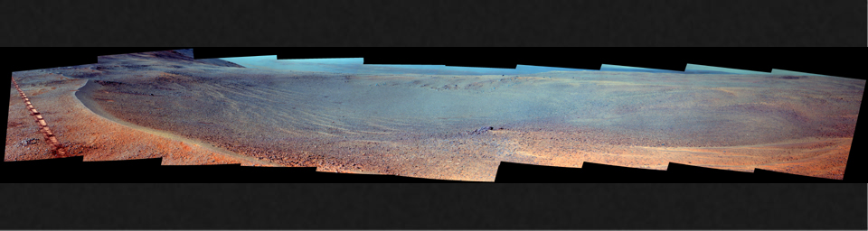 NASA's Opportunity Mars rover passed near this small, relatively fresh crater in April 2017, during the 45th anniversary of the Apollo 16 mission to the moon. The rover team chose to call it 'Orion Crater,' after the Apollo 16 lunar module.