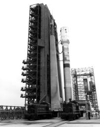 The Titan/Centaur-6 launch vehicle was moved to Launch Complex 41 at NASA's Kennedy Space Center in Florida to complete checkout procedures in preparation for launch.