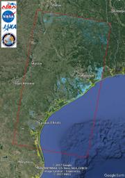 NASA JPL's ARIA team created this flood proxy map depticting areas of Southeastern Texas that are likely flooded as a reulst of Hurricane Harvey. The map is derived images taken before (July 30, 2017) and after (Aug. 27, 2017) the hurricane made landfall.