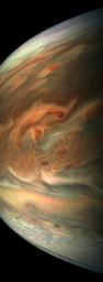 This striking image of Jupiter was captured on Sept. 1, 2017 by NASA's Juno spacecraft as it performed its eighth flyby of the gas giant planet.