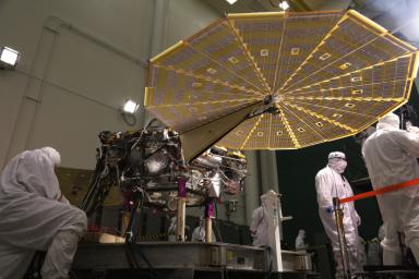 While in the landed configuration for the last time before arriving on Mars, NASA's InSight lander was commanded to deploy its solar arrays to test and verify the exact process that it will use on the surface of the Red Planet.