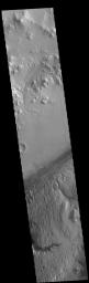 This image captured by NASA's 2001 Mars Odyssey spacecraft shows part of Gale Crater. Gale Crater is the home of the Curiosity Rover.