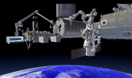 This artist's concept shows NASA's ECOSTRESS which will be installed on International Space Station's Japanese Experiment Module - External Facility (JEM-EF) site 10.