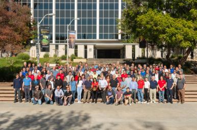 The Mars Helicopter team gathers for a group photo at NASA's Jet Propulsion Laboratory in Southern California on Dec. 3, 2018.