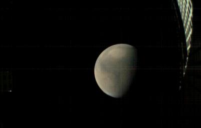 MarCO-B, one of the experimental Mars Cube One (MarCO) CubeSats, took these images as it approached Mars, just before NASA's InSight spacecraft landed on the planet.