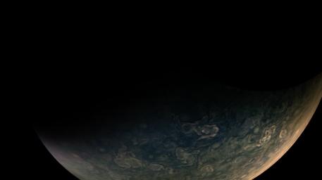 This movie was generated using imagery collected from NASA's Juno spacecraft on Oct. 29, 2018, during Juno's 16th perijove (the point at which an orbit comes closest to Jupiter's center).