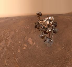 This image shows a selfie taken by NASA's Curiosity Mars rover on Sol 2291 (January 15) at the 'Rock Hall' drill site, located on Vera Rubin Ridge.