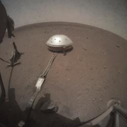 NASA's InSight lander took this series of images on Wednesday, March 6, 2019, capturing the moment when Phobos, one of Mars' moons, crossed in front of the Sun and darkened the ground around the lander.