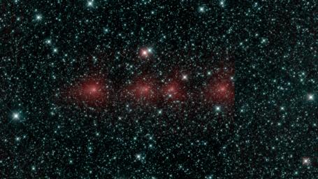 This image shows comet C/2018 Y1 Iwamoto as imaged in multiple exposures of infrared light by NASA's Near-Earth Object Wide-field Survey Explorer (NEOWISE) space telescope.
