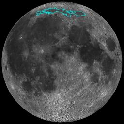 New surface features of the Moon have been discovered in a region called Mare Frigoris. This image is a mosaic composed of many images taken by NASA's Lunar Reconnaissance Orbiter (LRO).
