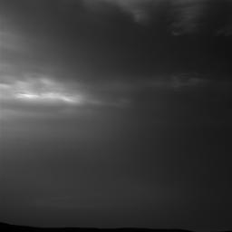 NASA's Curiosity Mars rover imaged these drifting clouds on May 12, 2019, the 2,405th Martian day, or sol, of the mission, using its Navigation Cameras (Navcams).