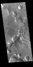 This image from NASA's Mars Odyssey shows the margin of Arabia Terra and Acidalia Planitia.
