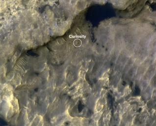 This animation shows the position of NASA's Curiosity rover as it journeyed through 'the clay-bearing unit' on Mars between May 31 and July 20, 2019. The HiRISE camera on NASA's Mars Reconnaissance Orbiter took both images.