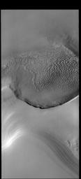 This image from NASA's Mars Odyssey shows the edge of the polar cap.