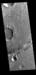 This image from NASA's Mars Odyssey shows a small portion of Nanedi Valles. This channel is located in Xanthe Terra.
