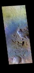 This image from NASA's Mars Odyssey shows part of the floor of an unnamed crater in Terra Sabaea.