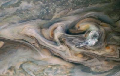 NASA's Juno spacecraft captured this image of Jupiter's clouds with a luminous beauty.