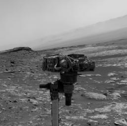 This video, taken by one of the Navigation Cameras, on NASA's Curiosity Mars rover, shows the rover's robotic arm as it rotates to take a selfie.