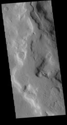 This image from NASA's Mars Odyssey shows an unnamed channel located in northern Terra Sabaea.