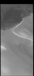 This image from NASA's Mars Odyssey shows the edge of the north polar cap.
