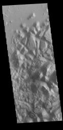 This image from NASA's Mars Odyssey shows part of the floor of Orson Welles Crater.