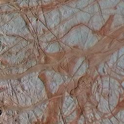 The surface of Jupiter's moon Europa features a widely varied landscape, including ridges, bands, small rounded domes and disrupted spaces that geologists called chaos terrain.