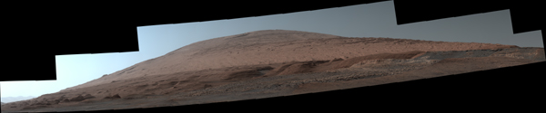 The Mast Camera, or Mastcam, on NASA's Curiosity Mars rover used its telephoto lens to capture Mount Sharp in the morning illumination on Oct. 13, 2019.
