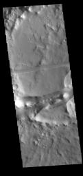 This image from NASA's Mars Odyssey shows part of the Memnonia Fossae graben.