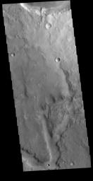 This image from NASA's Mars Odyssey shows part of an unnamed channel in Arabia Terra.