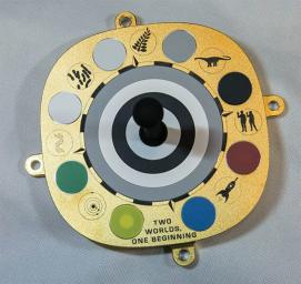 Scientists use the color swatches on the primary calibration target for Mastcam-Z aboard NASA's Perseverance Mars rover. Symbols and mottos relevant to the mission are included around the target's perimeter.