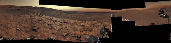 This panorama, made up of 122 individual images stitched together, was taken by NASA's Curiosity Mars rover on November 18, 2020, the 2,946th Martian day, or sol, of the mission.