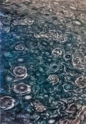 This image of Jupiter's norther polar region was processed with data collected during Juno's 29th perijove (PJ) pass on Sept. 16, 2020.