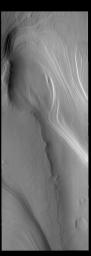 This image from NASA's Mars Odyssey shows part of the south polar cap.