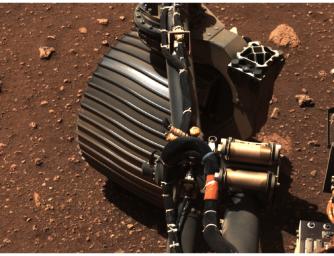 NASA's Perseverance rover wiggles one of its wheels in this set of images obtained by the rover's left Navigation Camera on March 4, 2021.