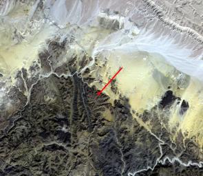 NASA's Terra spacecraft shows Serabit el-Khadim in the Sinai Peninsula, Egypt.