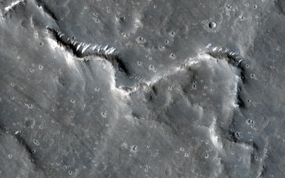 This image acquired on January 31, 2021 by NASA's Mars Reconnaissance Orbiter, shows a sinuous ridge that gives the appearance of a stream channel, but stays raised above the surface rather than incised into it.