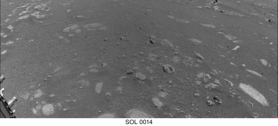 The imagery for this animated gif was taken on March 5, 2021, by a Navigation Camera on NASA's Perseverance rover during its first drive on Mars.