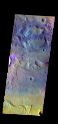 This image from NASA's Mars Odyssey shows the floor of an unnamed crater in Terra Sirenum.