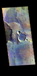 This image from NASA's Mars Odyssey shows part of the plains of Arabia Terra.