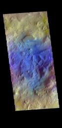 This image from NASA's Mars Odyssey shows part of the floor of an unnamed crater located in Terra Sabaea.
