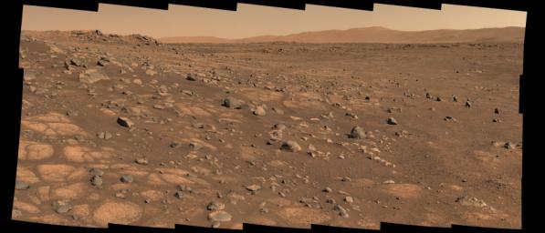 This image shows the area on Mars from which NASA's Perseverance rover will collect its first rock sample.