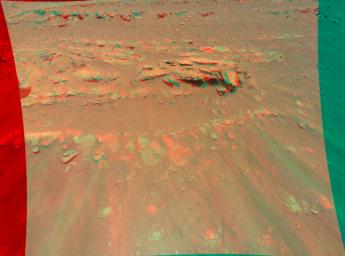 This 3D view of a rock mound called Faillefeu was created from data collected by NASA's Ingenuity Mars Helicopter during its 13th flight at Mars on September 4, 2021.