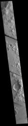 This image from NASA's Mars Odyssey shows linear depressions, part of Cerberus Fossae.