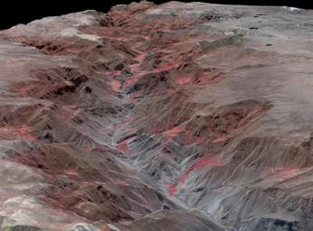 NASA's Terra spacecraft shows Cotahuasi Canyon, near the city of Arequipa, Peru. It is one of the deepest canyons in the world.