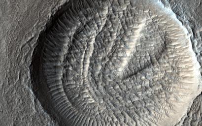 Mars, crater with dunes inside