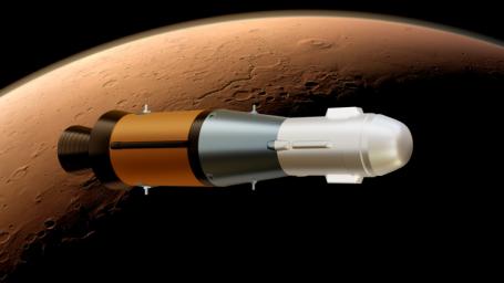 This illustration shows NASA's Mars Ascent Vehicle (MAV), which will carry tubes containing Martian rock and soil samples into orbit around Mars.