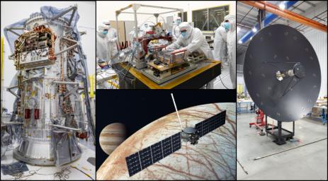 Science instruments and other hardware for NASA's Europa Clipper spacecraft will come together in the mission's final phase before launching to Jupiter's icy moon Europa in 2024.
