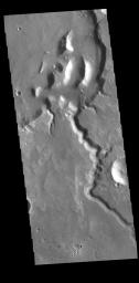 This image from NASA's Mars Odyssey shows an unnamed channel system in northern Arabia Terra.