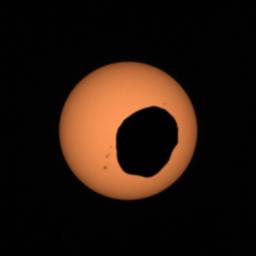 NASA's Perseverance Mars rover used its Mastcam-Z camera to shoot video of Phobos, one of Mars' two moons, eclipsing the Sun.