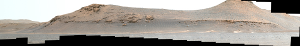 The expanse of Jezero Crater's river delta is shown in this panorama of 64 stitched-together images taken by the Mastcam-Z system on NASA's Perseverance Mars rover on April 11, 2022.